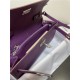 Hermes Kelly Classique To Go wallet Epsom calfskin Purple Silver-Metal WAX High