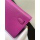 Hermes Kelly Classique To Go wallet Epsom calfskin Fuchsia Silver-Metal WAX High