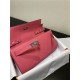 Hermes Kelly Classique To Go wallet Epsom calfskin Rose Pink Silver-Metal WAX High