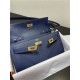 Hermes Kelly Classique To Go wallet Epsom calfskin Navy Blue Gold-Metal WAX High