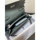 Hermes Kelly Classique To Go wallet Epsom calfskin Grey Green Silver-Metal WAX High