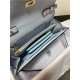 Hermes Kelly Classique To Go wallet Epsom calfskin Light Blue Gold-Metal WAX High