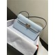 Hermes Kelly Classique To Go wallet Epsom calfskin Light Blue Gold-Metal WAX High