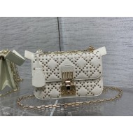 SMALL Dior ADDICT BAG Lucky Star Cannage Lambskin White High