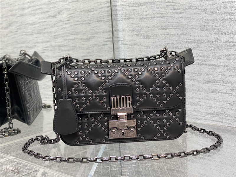 SMALL Dior ADDICT BAG Lucky Star Cannage Lambskin Black High