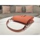 SADDLE BAG Iridescent-finish metal Grained Calfskin Coral High