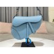 SADDLE BAG Iridescent-finish metal Grained Calfskin Blue High