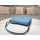 SADDLE BAG Iridescent-finish metal Grained Calfskin Blue High