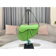 SADDLE BAG Iridescent-finish metal Grained Calfskin Green High