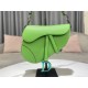 SADDLE BAG Iridescent-finish metal Grained Calfskin Green High