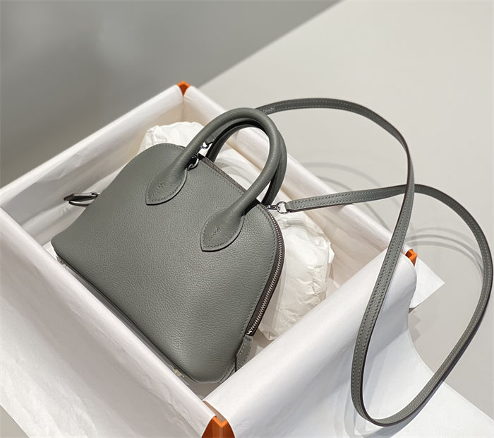 Hermes Bolide Mini Bag Evercolor calfskin WAX Gris Meyer Silver-Metal High