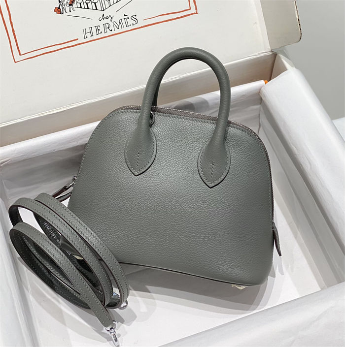 Hermes Bolide Mini Bag Evercolor calfskin WAX Gris Meyer Silver-Metal High