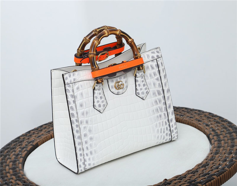 Gucci Diana small tote bag Crocodile 660195 White High