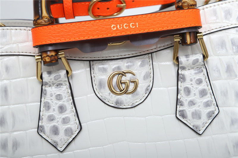 Gucci Diana small tote bag Crocodile 660195 White High