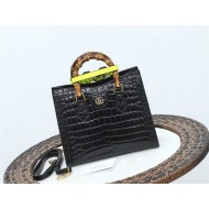 Gucci Diana small tote bag Crocodile 660195 Black High