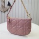 MINI Dior CARO TULIP BAG Quilted Macrocannage Calfskin Pink High