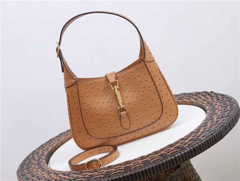 Jackie 1961 small bag Ostrich 636709 Brown high