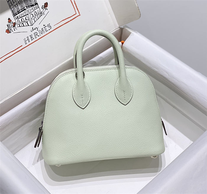 Hermes Bolide Mini Bag Evercolor calfskin WAX Vert Fizz Silver-Metal High