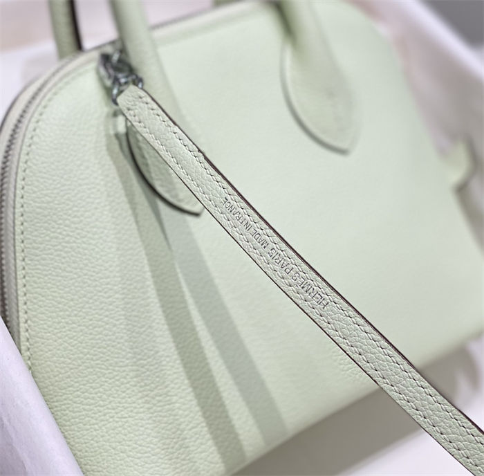 Hermes Bolide Mini Bag Evercolor calfskin WAX Vert Fizz Silver-Metal High