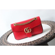 GG Marmont small shoulder bag Crocodile 443497 Red High