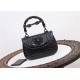 Gucci Bamboo 1947 small top handle bag Crocodile 675797 Black High