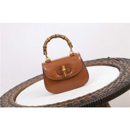 Gucci Bamboo 1947 mini top handle bag Crocodile 686864 Brown High