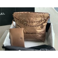 Chanel 22 SMALL HANDBAG Metallic Calfskin & Iridescent-Tone Metal AS3260 High