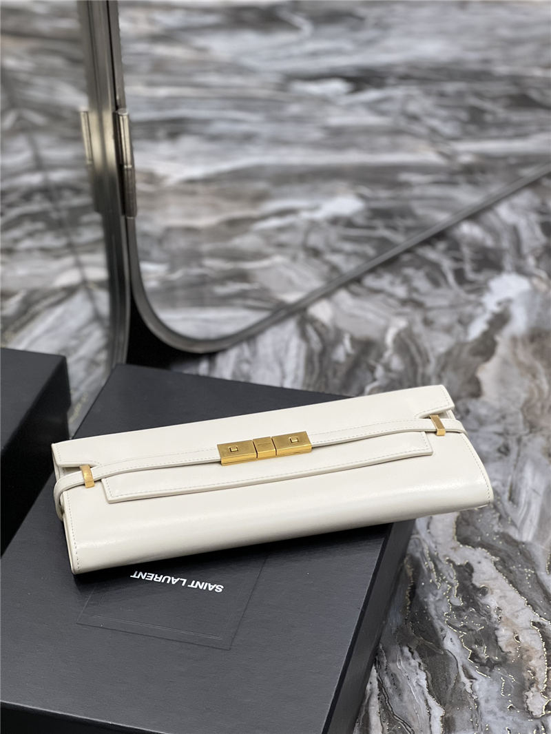 MANHATTAN CLUTCH IN BOX SAINT LAURENT LEATHER High