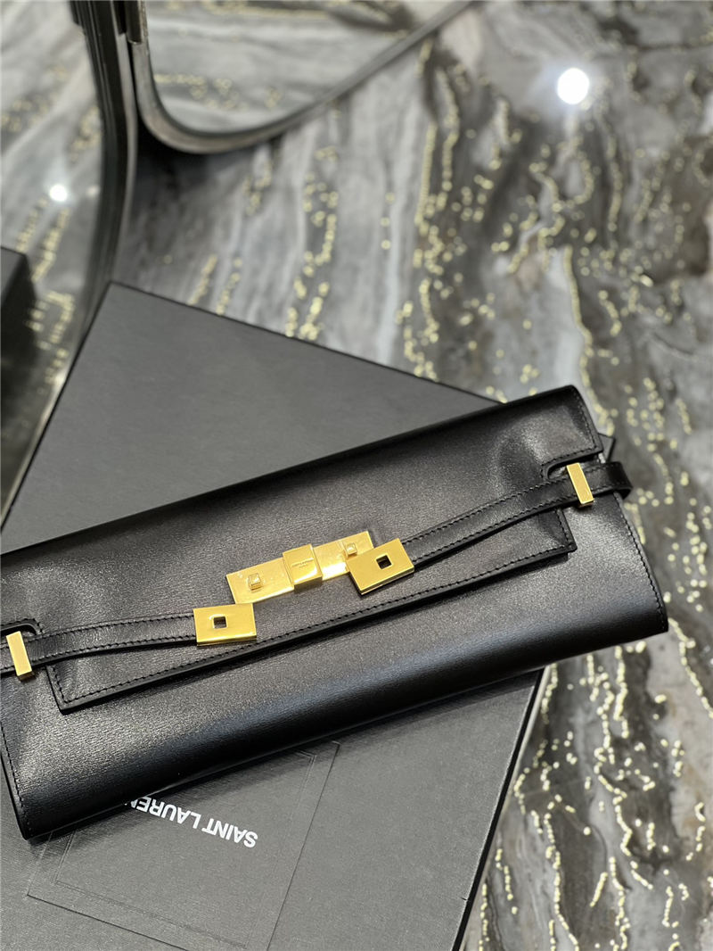 MANHATTAN CLUTCH IN BOX SAINT LAURENT LEATHER High