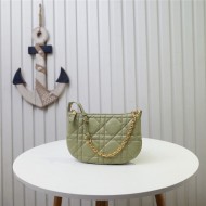 MINI Dior CARO TULIP BAG Quilted Macrocannage Calfskin Green High