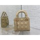 MINI LADY Dior BAG Grained Cannage Calfskin Natural Gold-Metal High