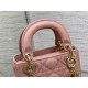 MINI LADY Dior BAG Grained Cannage Calfskin Pink Gold-Metal High