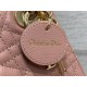 MINI LADY Dior BAG Grained Cannage Calfskin Pink Gold-Metal High