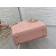 MINI LADY Dior BAG Grained Cannage Calfskin Pink Gold-Metal High