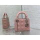 MINI LADY Dior BAG Grained Cannage Calfskin Pink Silver-Metal High