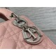 MINI LADY Dior BAG Grained Cannage Calfskin Pink Silver-Metal High