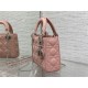 MINI LADY Dior BAG Grained Cannage Calfskin Pink Silver-Metal High