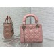 MINI LADY Dior BAG Grained Cannage Calfskin Pink Silver-Metal High