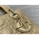 SMALL LADY Dior BAG Grained Cannage Calfskin Natural Gold-Metal High