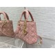 SMALL LADY Dior BAG Grained Cannage Calfskin Pink Gold-Metal High