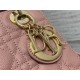 SMALL LADY Dior BAG Grained Cannage Calfskin Pink Gold-Metal High