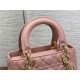 MEDIUM LADY Dior BAG Grained Cannage Calfskin Pink Gold-Metal High