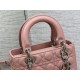 MEDIUM LADY Dior BAG Grained Cannage Calfskin Pink Silver-Metal High