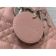 MEDIUM LADY Dior BAG Grained Cannage Calfskin Pink Silver-Metal High