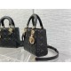 SMALL LADY Dior BAG Grained Cannage Calfskin Black Gold-Metal High