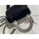 SMALL LADY Dior BAG Grained Cannage Calfskin Black Silver-Metal High