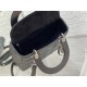 MEDIUM LADY Dior BAG Grained Cannage Calfskin Black Silver-Metal High