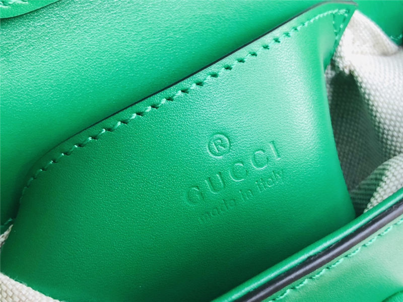 Gucci Bamboo Mini Handbag Leather Green 702106 High