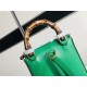 Gucci Bamboo Mini Handbag Leather Green 702106 High