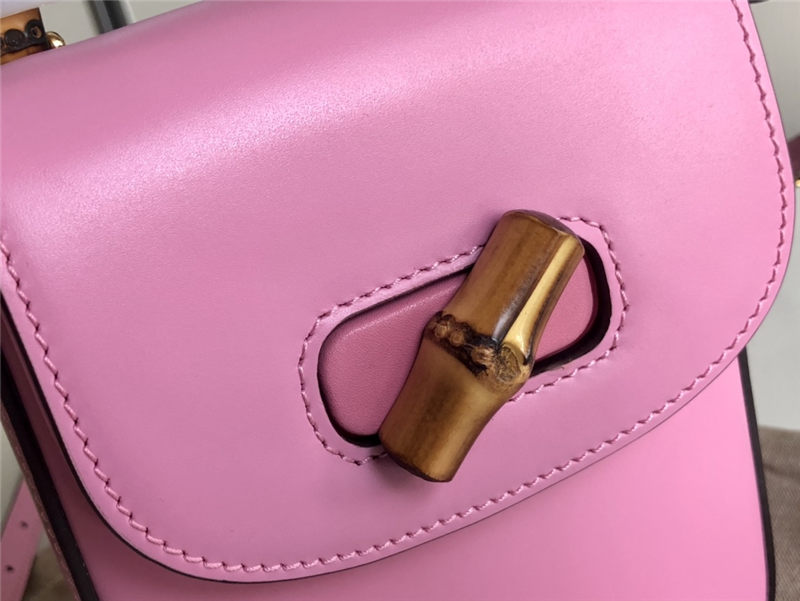 Gucci Bamboo Mini Handbag Leather Pink 702106 High